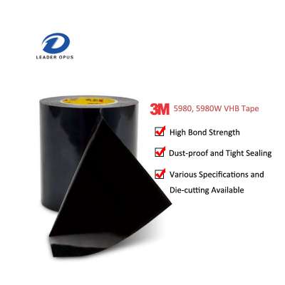 High Bond Strength Black Color 5980 5980WT Die Cutting 3M VHB Double Sided Tape for Sales